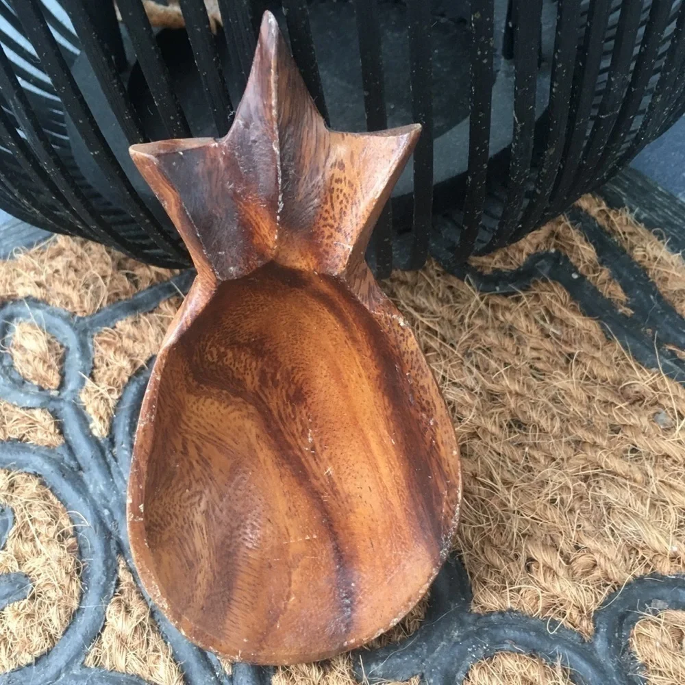 Small Monkey Pod Wood Pineapple Boho Tray Dish